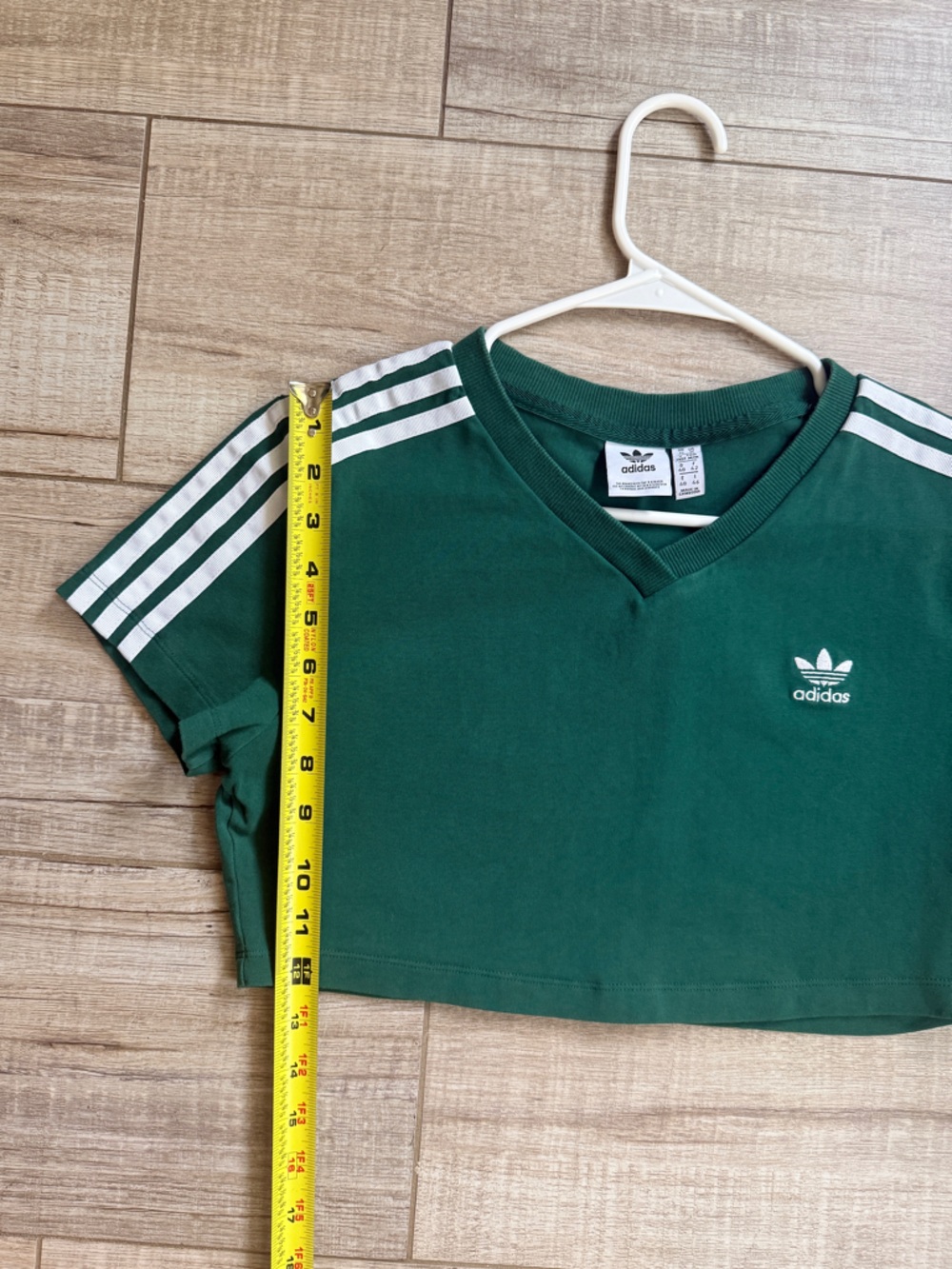 Adidas Originals Retro V-Neck Crop Top Collegiate Green M - Picture 3 of 8